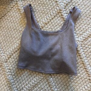 ALO Yoga Ribbed Scoop Neck Sports Bra in Mauve